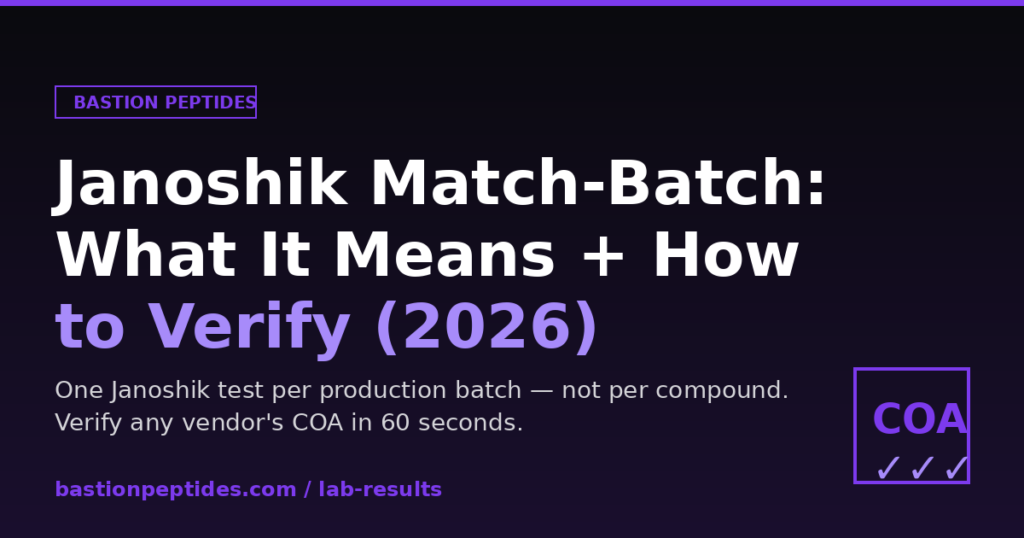 Janoshik Match-Batch COA verification diagram