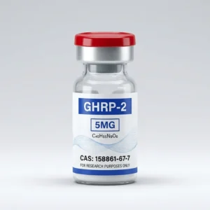 GHRP-2 5mg research peptide vial — lyophilized, Janoshik-verified