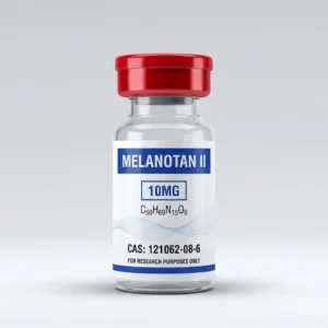 Melanotan II 10mg research peptide vial — lyophilized, Janoshik-verified