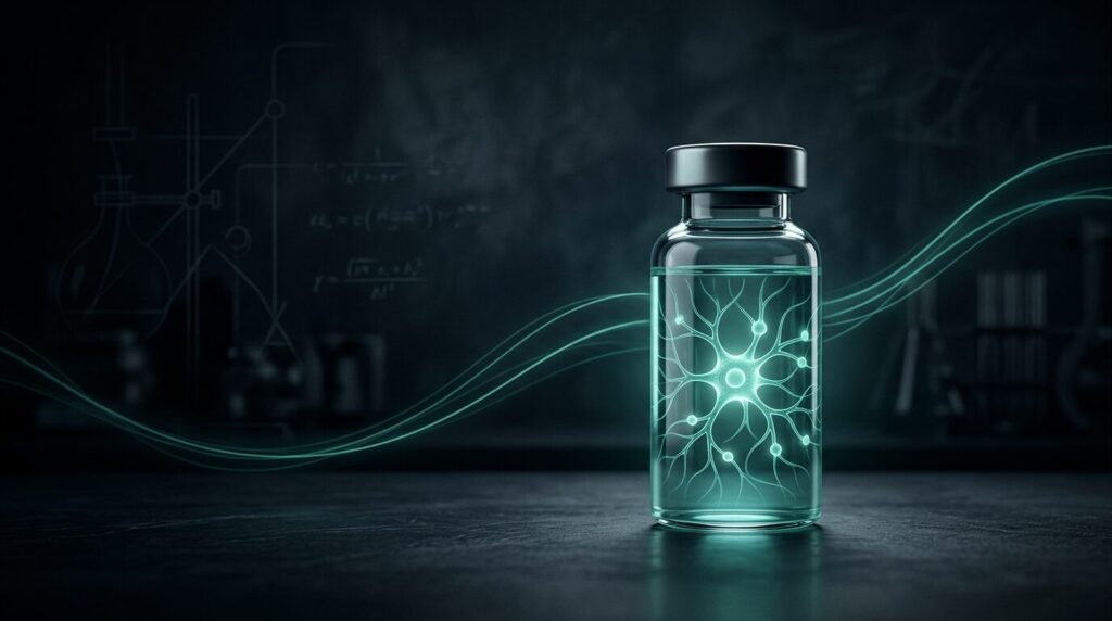 Selank anxiolytic research peptide vial with calm neural motif