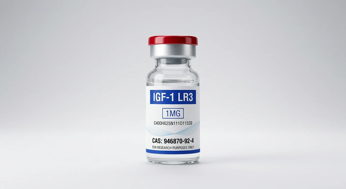 IGF-1 LR3 1mg research peptide vial — lyophilized
