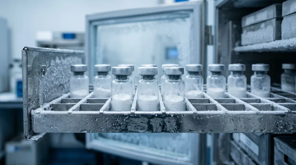 How to store research peptides: lyophilized vials in cold storage