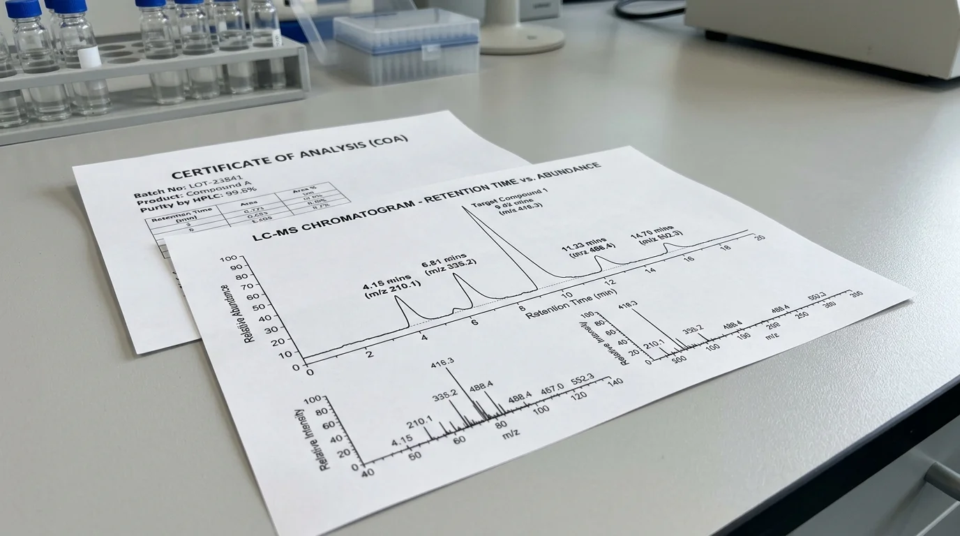 LC-MS mass spectrometry identity verification for tirzepatide and retatrutide research peptides