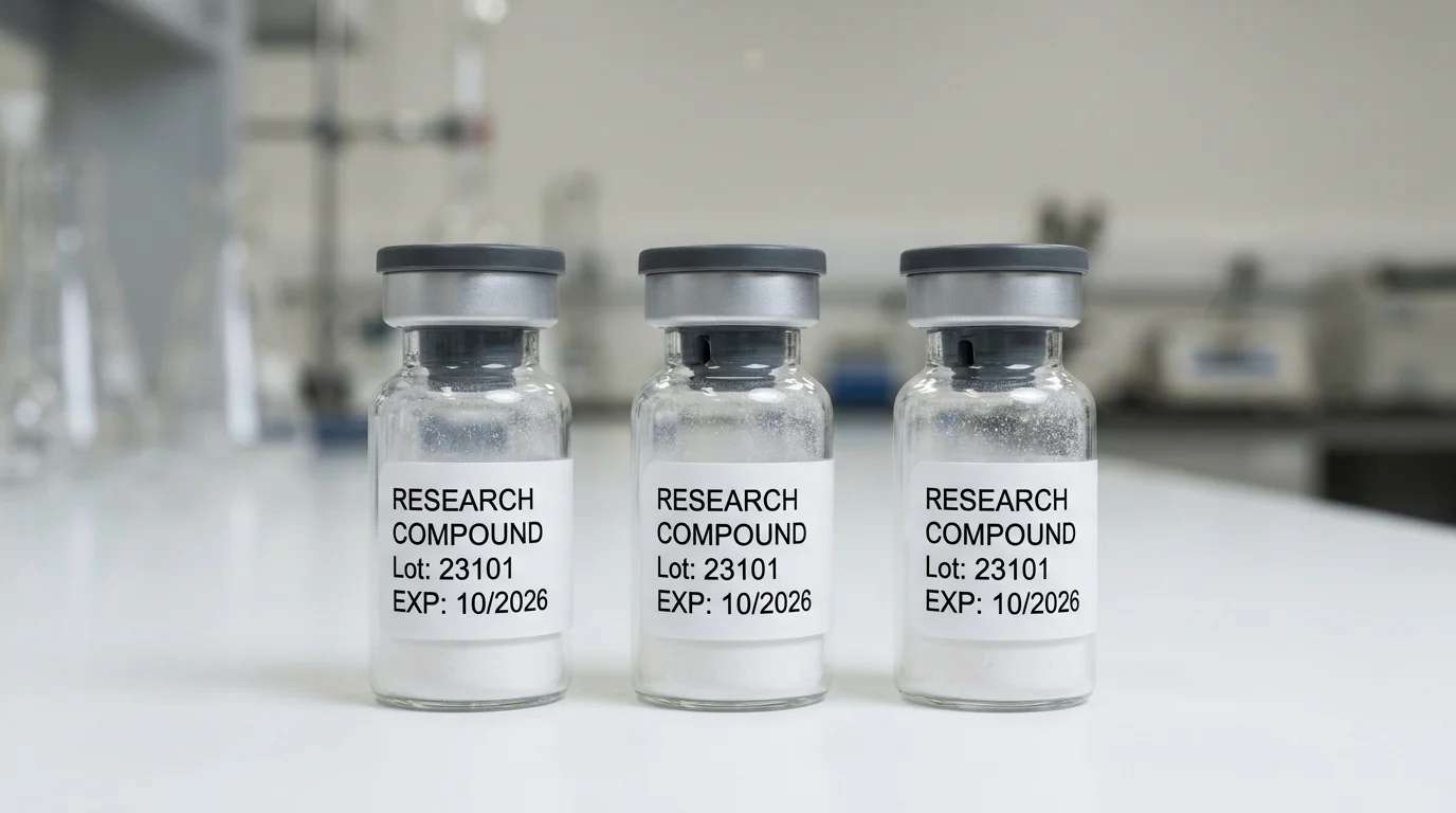 Lyophilized semaglutide tirzepatide retatrutide research compound vials for reconstitution